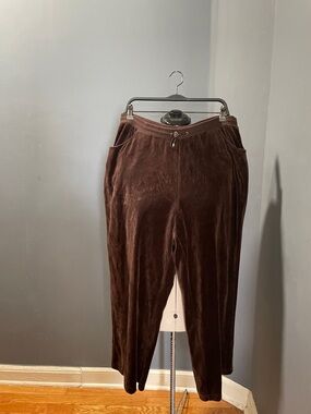 Charter Club Dark Brown Velvet Jogger Pants Size-1X